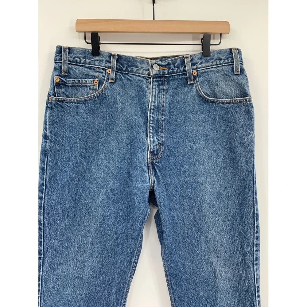 Vintage Levis 505 Jeans Mens 36x32 Blue Fade 90s Straight Leg Denim Pants